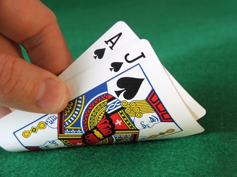 A blackjack player with an Ace and a Jack. 